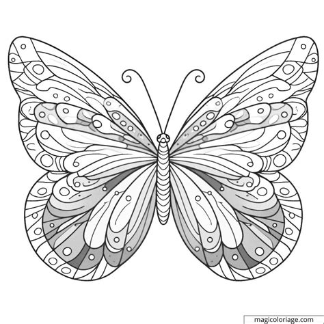 coloriage papillon multicolore