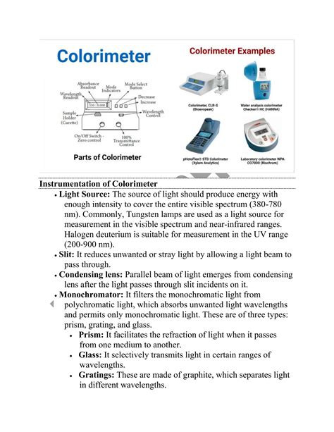 Colorimeter Operating Procedure