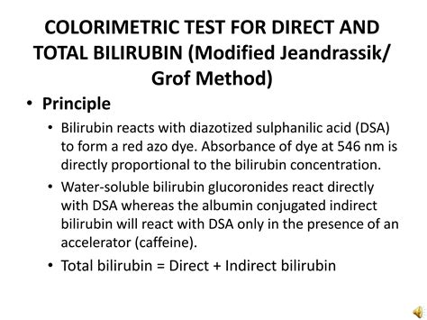 Colorimetric Method Bilirubin