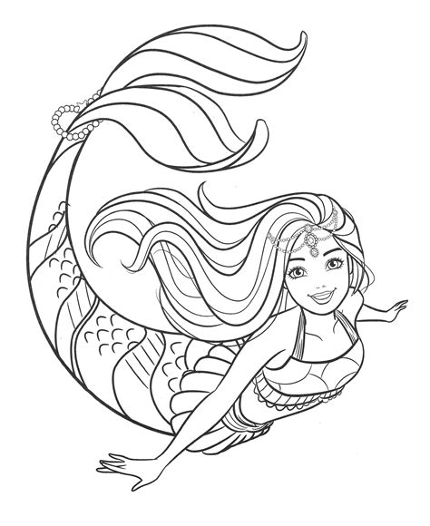 Barbie Mermaid Coloring Pages Coloring Home