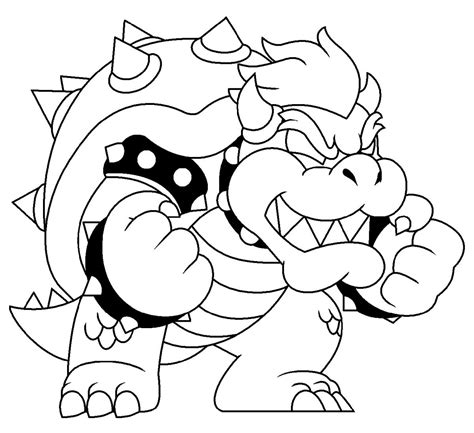 Dry Bowser Coloring Page After a short battle with mario, bowser