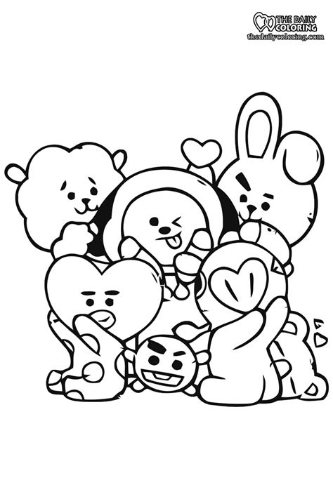 Cute Bt21 Coloring Pages Free Printable Coloring Pages