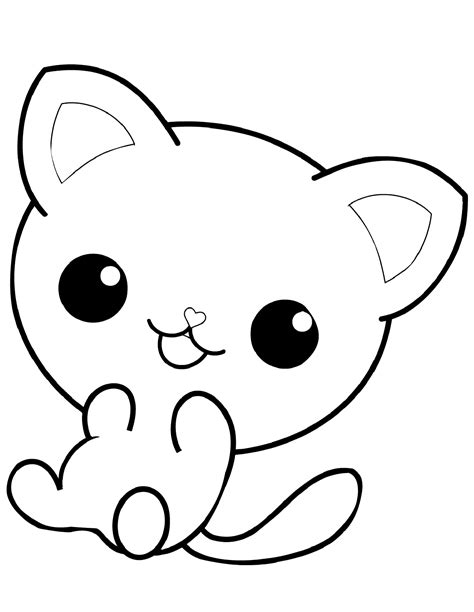 Cute Kitten Coloring Page ⋆ Free Cats Coloring Books for Print!