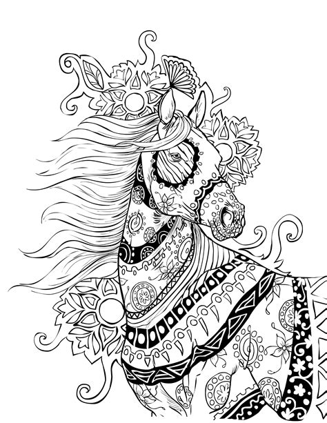 coloring pages for girls mandala horses