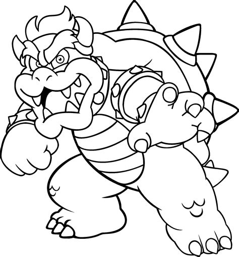 Bowser coloring bowser coloring pages dry bowser mario coloring pages