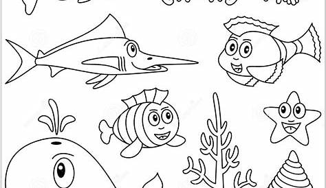 Sea Creatures Coloring Pages: Fish, Dolphins, Sharks & Other Marine
