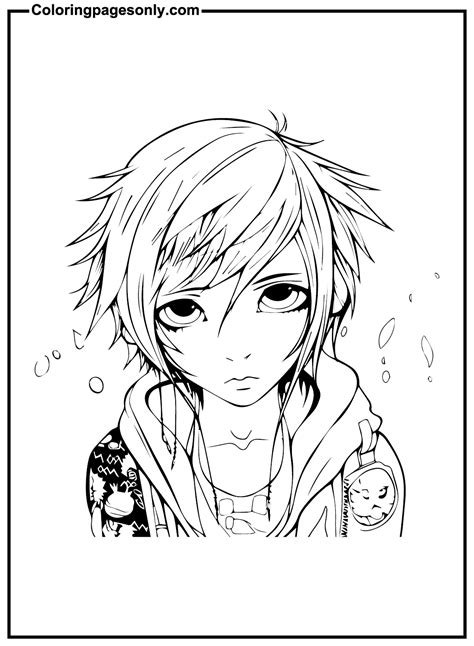 Coloring Page Anime Emo