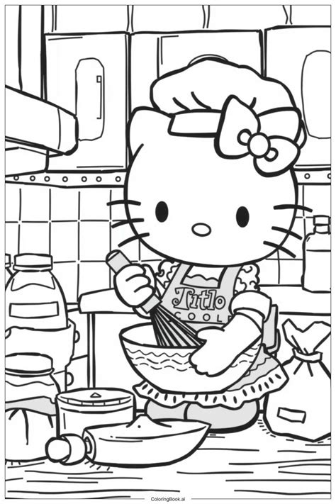 Coloring Page Chef Kitty