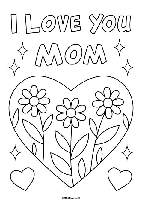 coloring page i love you mom