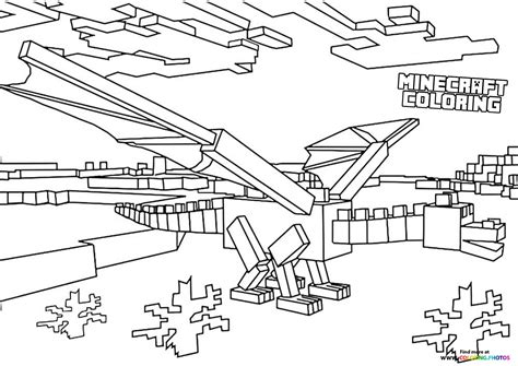 Coloring Page Minecraft Inner Dragon