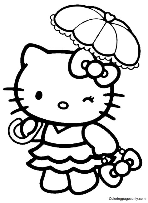 coloring page of hello kitty