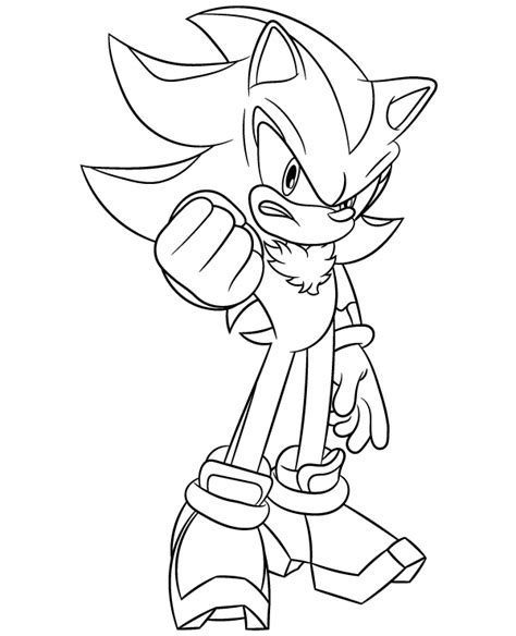 Coloring Page Sonic Shadow