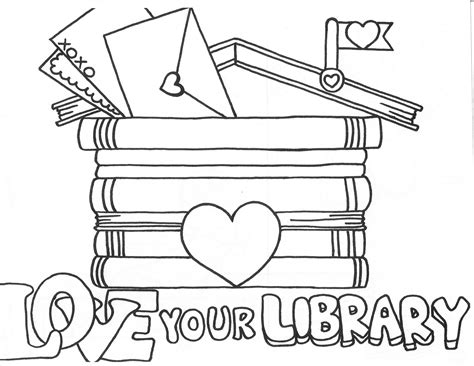 coloring pages - love your library