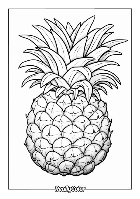 Coloring Pages - Pineapple With Designs
