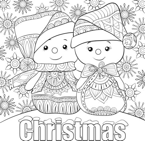 coloring pages christmas cute