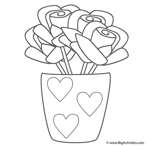 coloring pages flowers valentines