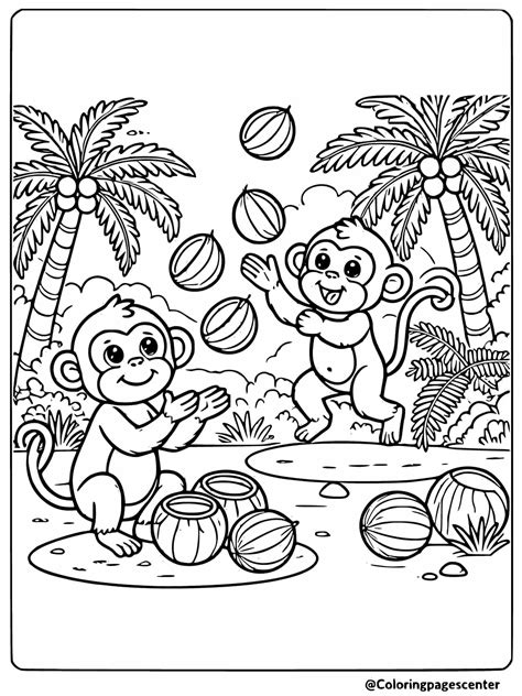 coloring pages for monkeys printable template
