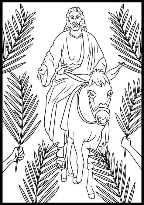 Palm Sunday Worksheet Coloring Page Color Luna Coloring pages, Palm