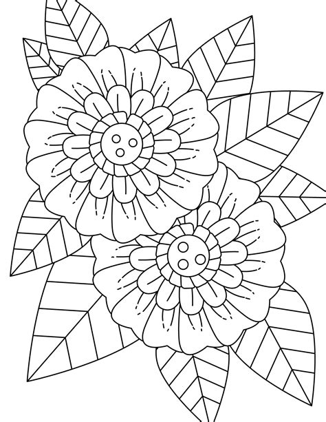 coloring pages for teens flowers