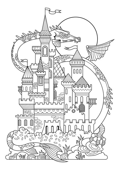 Coloring Pages Of Knights And Dragons Tedy Printable Activities