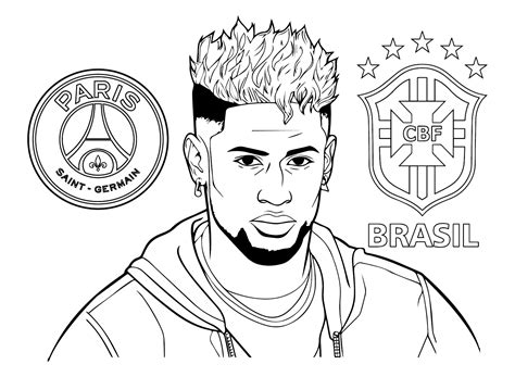 coloring pages neymar jr