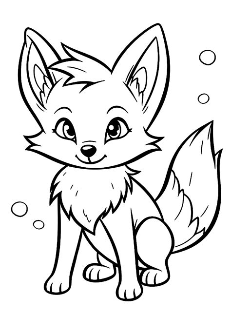 coloring pages of fox printable template