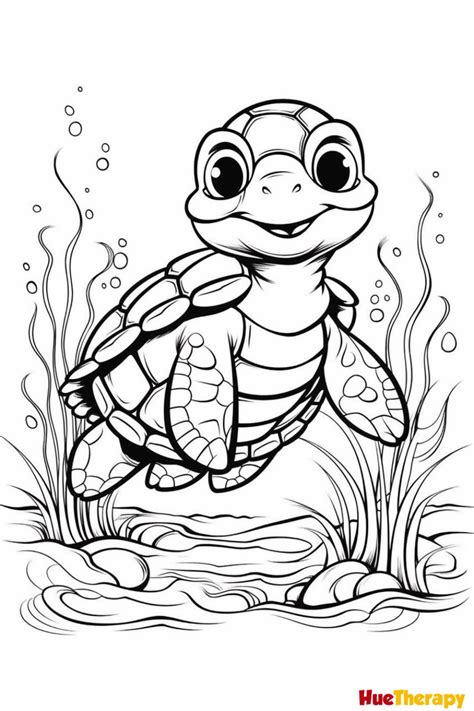 Coloring Pages Of Turtle Running