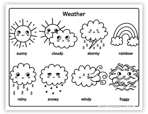 Coloring Pages Simple Weather