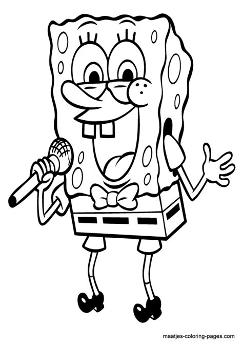 Coloring Pages Spongebob Microphone