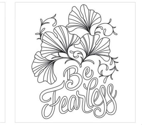 Coloring Pages Words Fearless