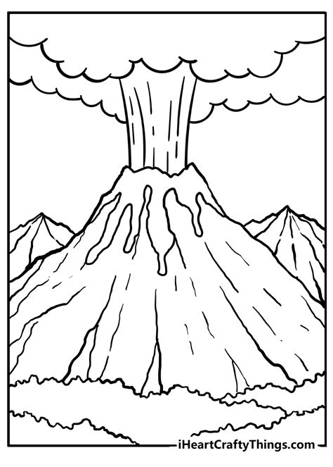 coloring pictures of volcanoes