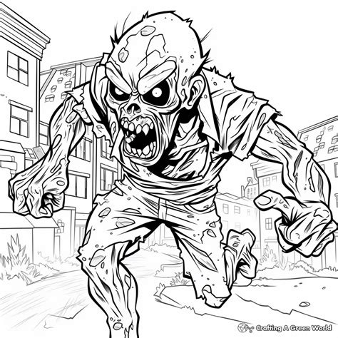 Coloring Zombie Printable Pages