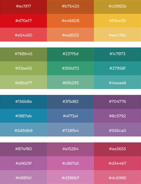 colour palette with hex code