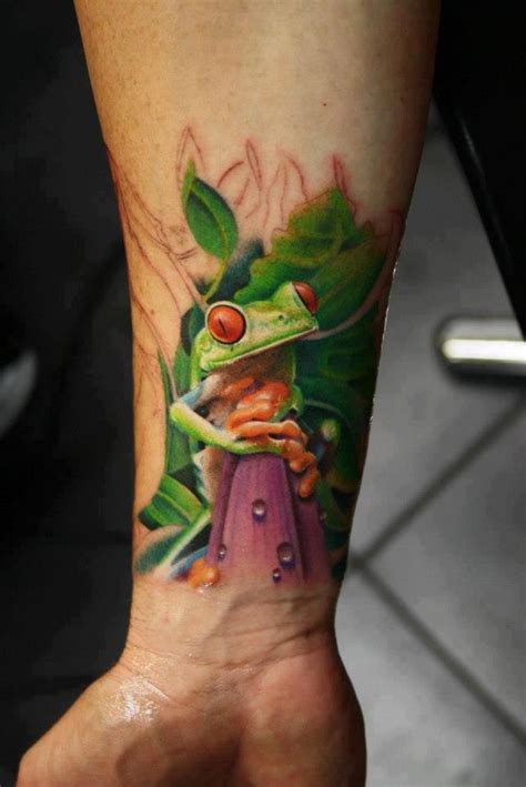 Coloured Frog Tattoo