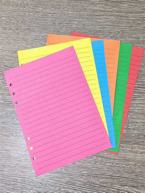 Coloured Lined Paper