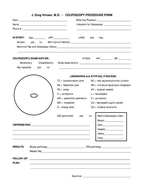 Forms for colposcopy procedure Fill out & sign online DocHub