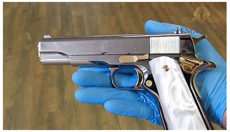 Colt 38 Super Chrome Custom 1911 COLT Government , Mirror Finish Black