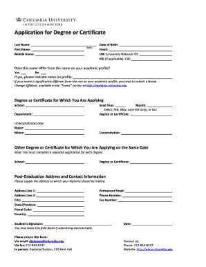 columbia application log in