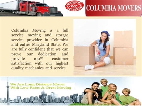columbia moving company services