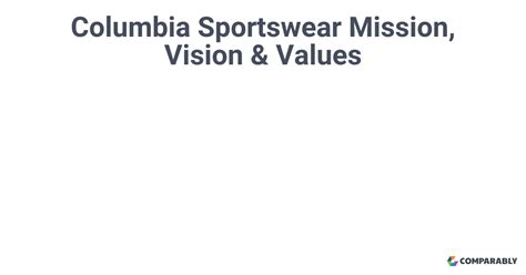 columbia sportswear vision statement