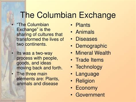 columbian exchange culture and ideas