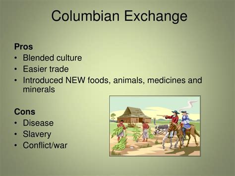 columbian exchange pros and cons