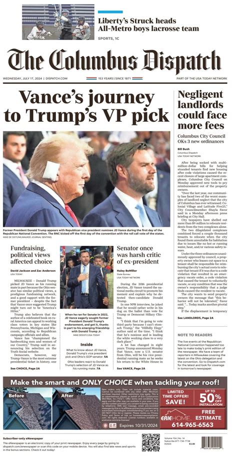 columbus busted newspaper