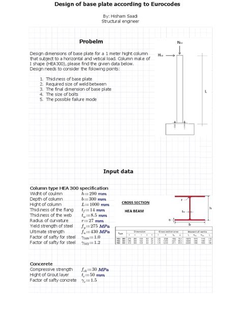 base plate in bending and anchor bolts in tension
