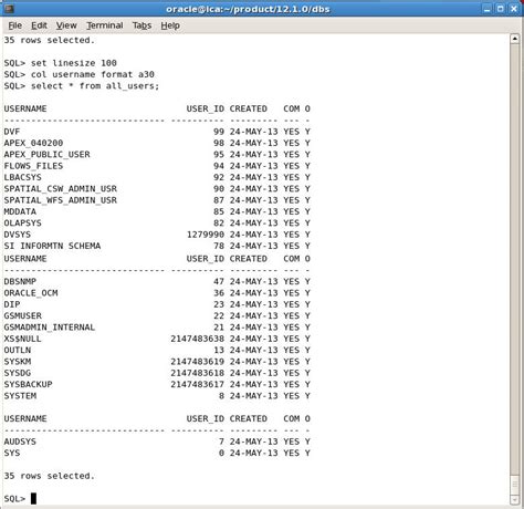 Column Format A30 Oracle