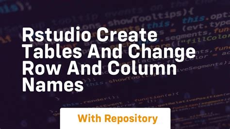 Column Names Rstudio