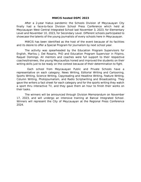 Column Writing Dspc
