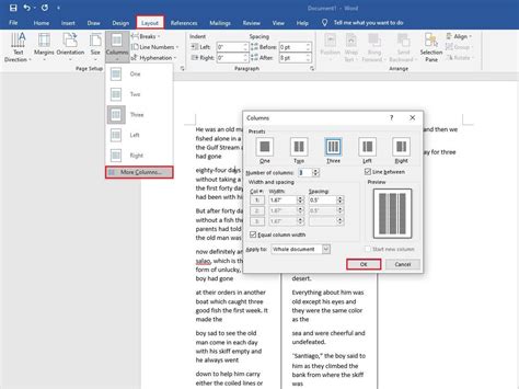 Columns On One Page In Word