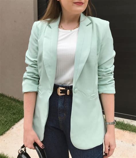 Combinar Blazer Verde Menta Mujer