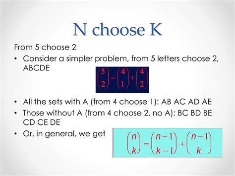 Combination Algorithm N Choose K